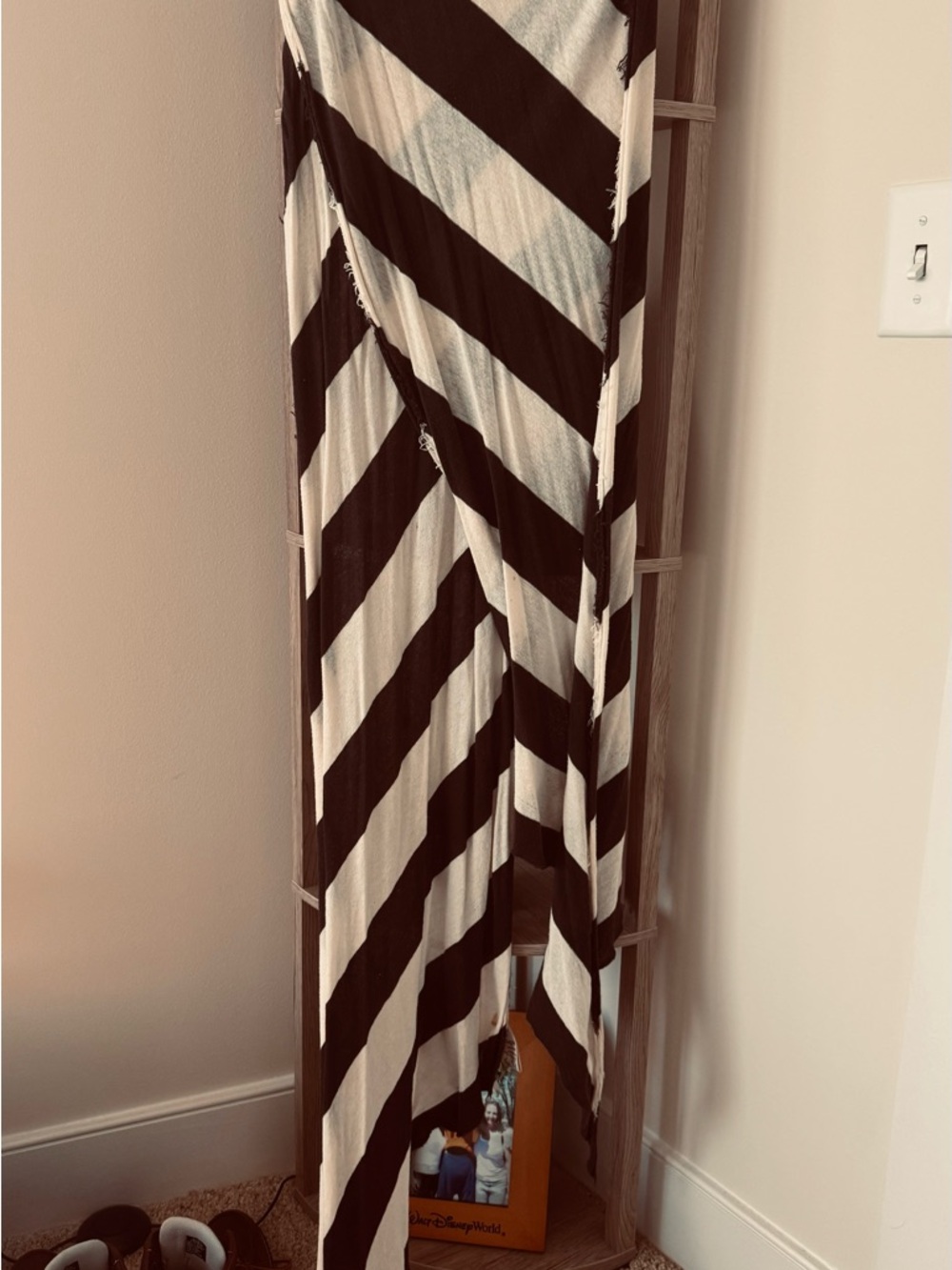 Free People Black and Cream Striped Wrap - Picture 2 of 5